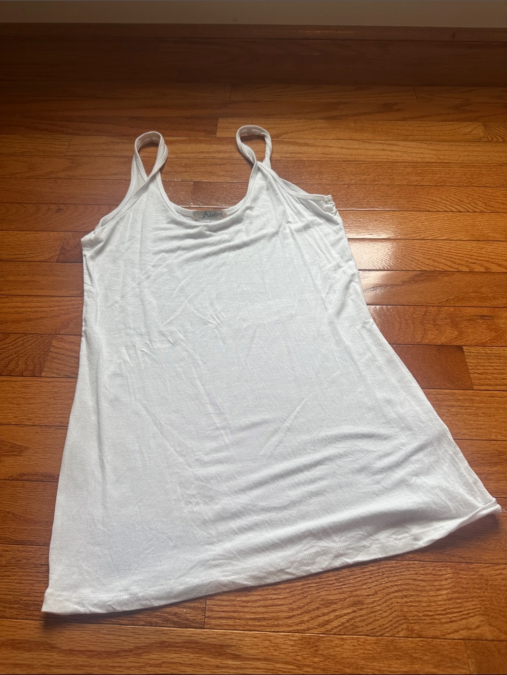 freebird White Scoop Neck Lightweight Tank